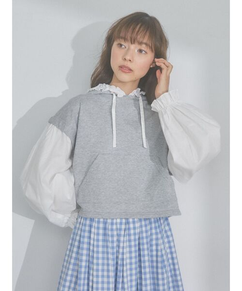 merry jenny(メリージェニー)の「レイヤードフリルフーディー(パーカー・レディース・オフホワイト/グレー/ブルー・FREE)」の11枚目の写真