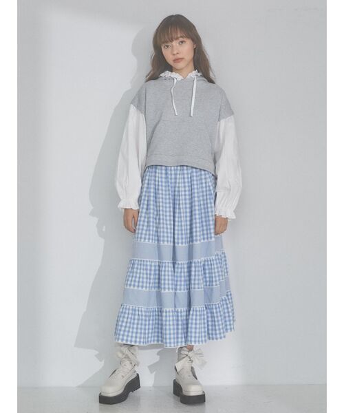 merry jenny(メリージェニー)の「レイヤードフリルフーディー(パーカー・レディース・オフホワイト/グレー/ブルー・FREE)」の16枚目の写真