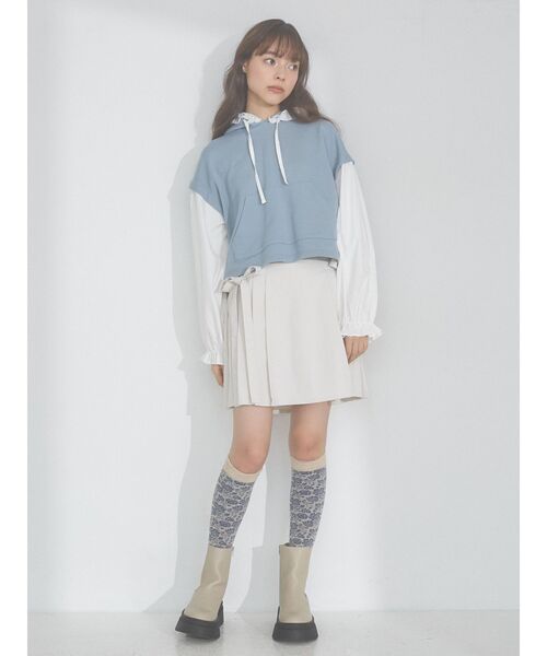 merry jenny(メリージェニー)の「レイヤードフリルフーディー(パーカー・レディース・オフホワイト/グレー/ブルー・FREE)」の7枚目の写真