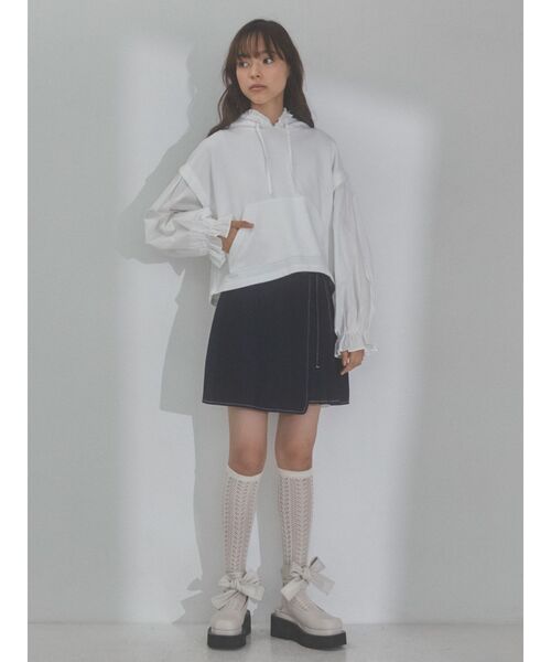 merry jenny(メリージェニー)の「レイヤードフリルフーディー(パーカー・レディース・オフホワイト/グレー/ブルー・FREE)」の19枚目の写真