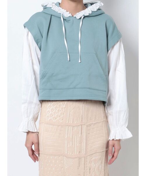 merry jenny(メリージェニー)の「レイヤードフリルフーディー(パーカー・レディース・オフホワイト/グレー/ブルー・FREE)」の21枚目の写真