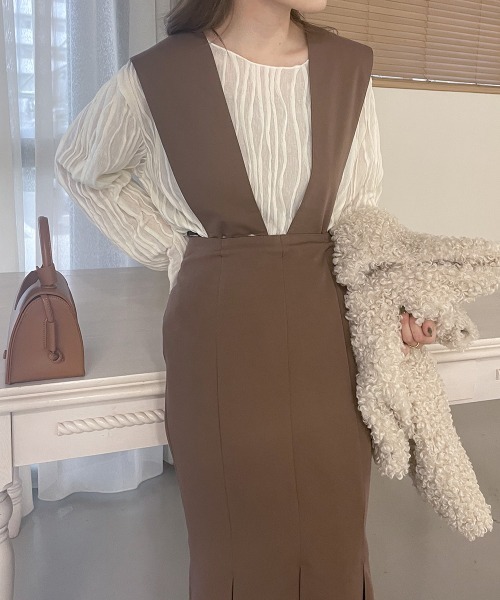 Bab（バブ）の「【koko×Bab】２WAYマーメイドジャンパースカート（ジャンパースカート・レディース・モカ/ブラック/ベージュ・M/S）」の15枚目の写真