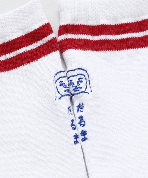 カヤ(カヤ)の「【カヤ】足袋型くつ下23~25cm 達磨刺繍(ソックス/靴下・レディース・ホワイト×レッド・FREE)」の3枚目の写真