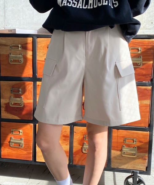 moment+（モーメントプラス）の「ショートカーゴパンツ（カーゴパンツ・レディース・ブラック/カーキ/アイボリー/ベージュ・M/L/S）」の16枚目の写真