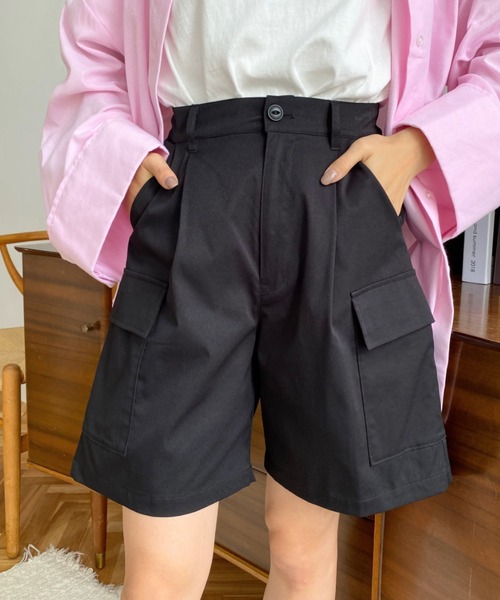 moment+（モーメントプラス）の「ショートカーゴパンツ（カーゴパンツ・レディース・ブラック/カーキ/アイボリー/ベージュ・M/L/S）」の17枚目の写真