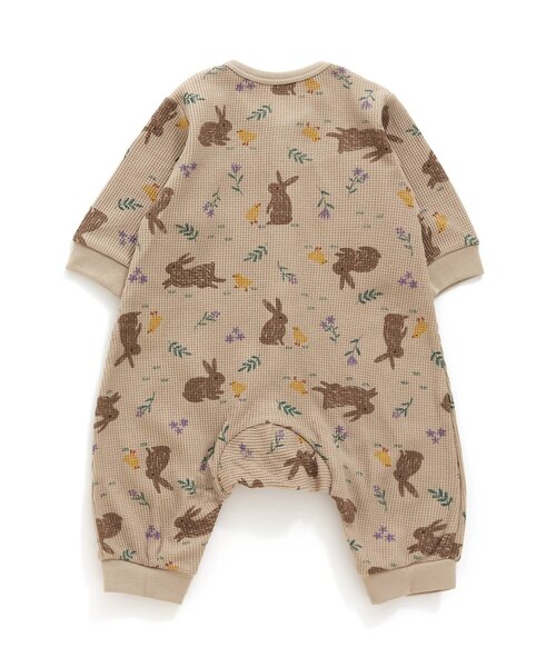 Ampersand（アンパサンド）の「イースター柄ワッフルカバーオール（ロンパース・キッズ・ベージュ/クリーム・80/70/60）」の4枚目の写真
