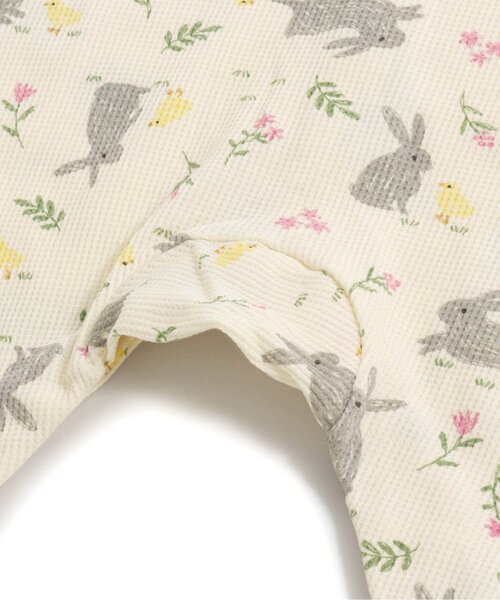 Ampersand（アンパサンド）の「イースター柄ワッフルカバーオール（ロンパース・キッズ・ベージュ/クリーム・80/70/60）」の5枚目の写真