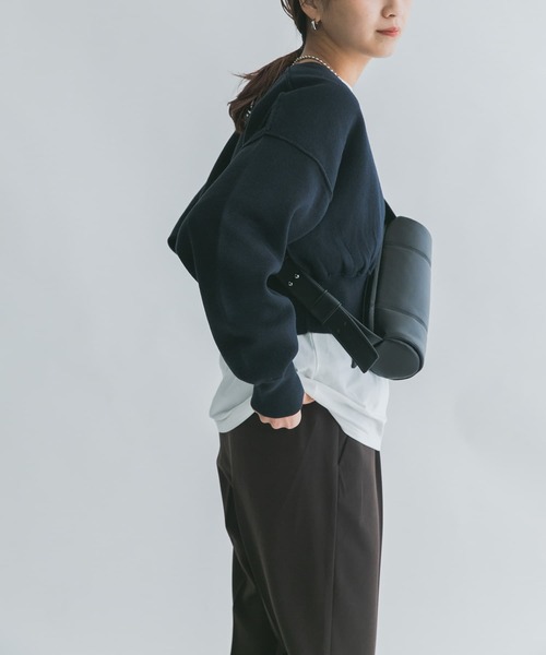 KBF（ケイビーエフ）の「ダブルフェイスショートニットカーディガン（カーディガン/ボレロ・レディース・ベージュ/ネイビー/グレー・ONE）」の15枚目の写真