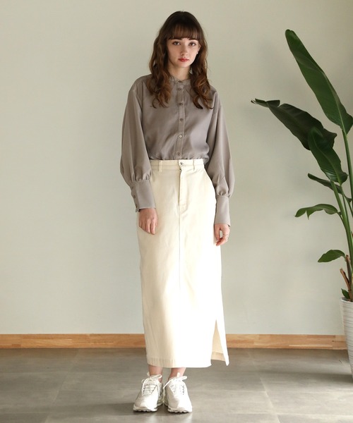 aity(アイティ)の「オーガンジー レイヤードシャツ 夏服(シャツ/ブラウス・レディース・ブラック/グレイッシュベージュ/ダークグリーン・M)」の4枚目の写真
