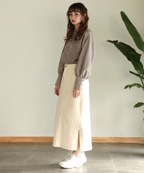 aity(アイティ)の「オーガンジー レイヤードシャツ 夏服(シャツ/ブラウス・レディース・ブラック/グレイッシュベージュ/ダークグリーン・M)」の5枚目の写真