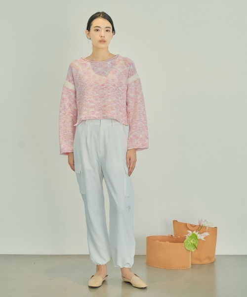 eL(エル)の「【eL】Cargo Wide Pants/187142(カーゴパンツ・レディース・ブラック/オフホワイト/カーキ・FREE)」の4枚目の写真