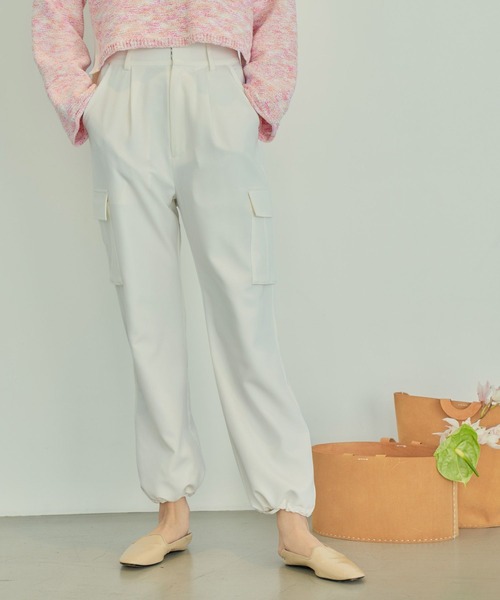 eL(エル)の「【eL】Cargo Wide Pants/187142(カーゴパンツ・レディース・ブラック/オフホワイト/カーキ・FREE)」の6枚目の写真