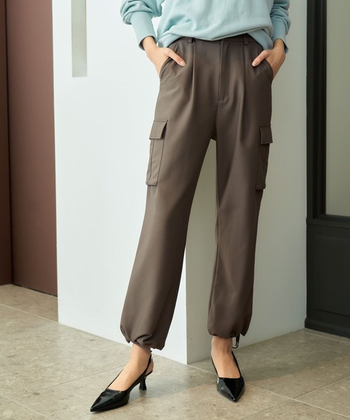 eL(エル)の「【eL】Cargo Wide Pants/187142(カーゴパンツ・レディース・ブラック/オフホワイト/カーキ・FREE)」の12枚目の写真