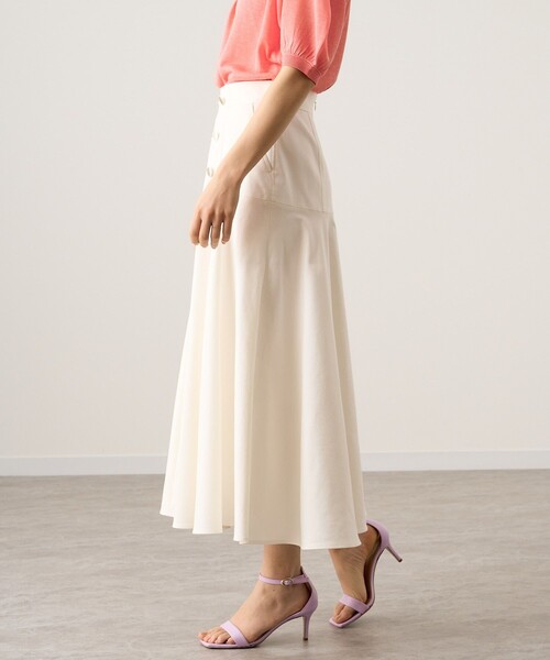 ⭐美品⭐　アナイ　2022SS　デニムライクロングフレアスカート　38　ホワイト JILL by JILL STUART（ジルバイジルスチュアート） スカート デニム