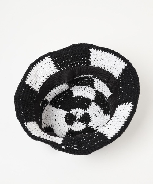 PAGEBOY（ページボーイ）の「チェッカーバケハ（ハット・レディース・ホワイト×ブラック・FREE）」の3枚目の写真