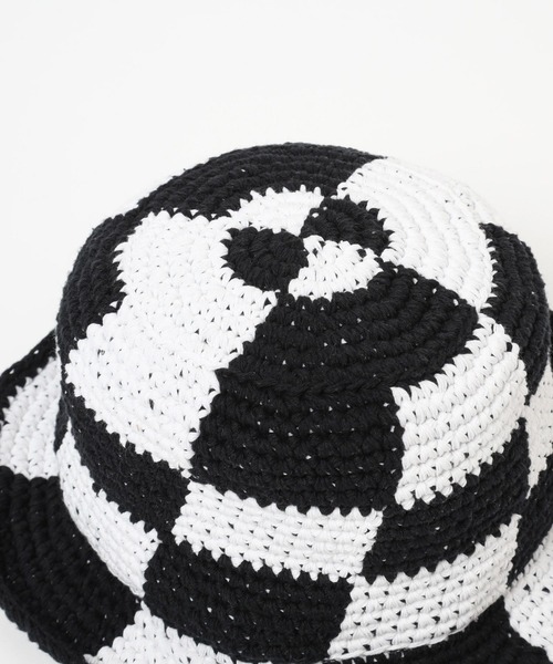 PAGEBOY（ページボーイ）の「チェッカーバケハ（ハット・レディース・ホワイト×ブラック・FREE）」の9枚目の写真