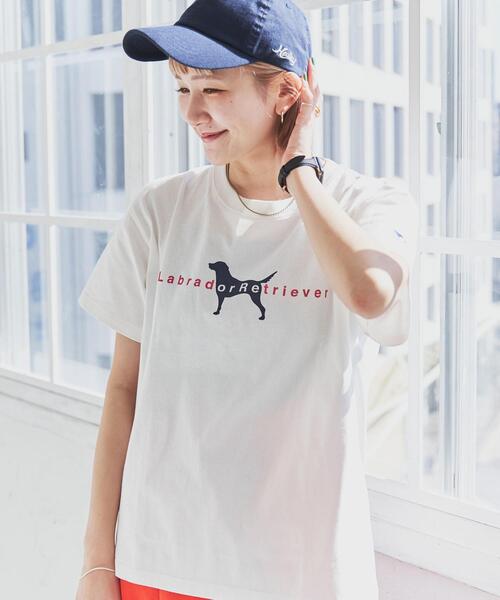 Labrador Retriever(ラブラドールリトリーバー)の「Labrador Retriever(ラブラドールレトリバー)別注プリントTシャツ(Tシャツ/カットソー・レディース・ブラック/ホワイト・M/L)」の2枚目の写真