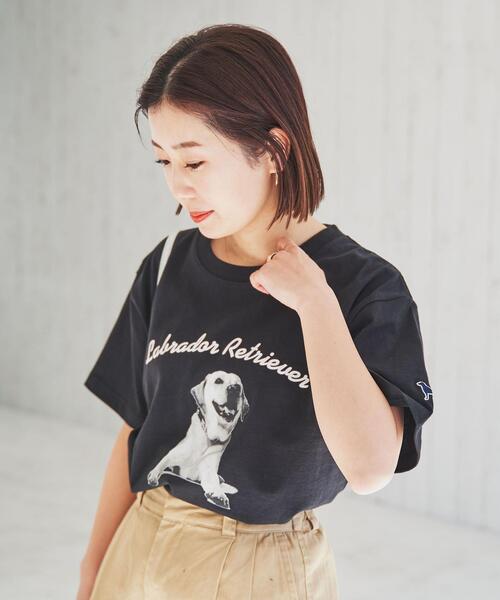 Labrador Retriever(ラブラドールリトリーバー)の「Labrador Retriever(ラブラドールレトリバー)別注プリントTシャツ(Tシャツ/カットソー・レディース・ブラック/ホワイト・M/L)」の6枚目の写真