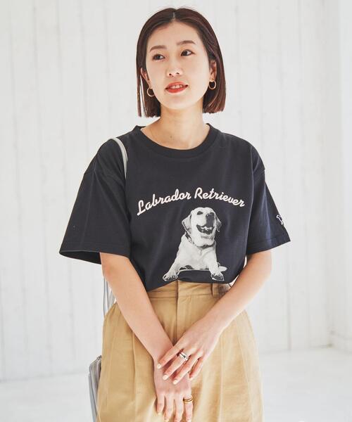 Labrador Retriever(ラブラドールリトリーバー)の「Labrador Retriever(ラブラドールレトリバー)別注プリントTシャツ(Tシャツ/カットソー・レディース・ブラック/ホワイト・M/L)」の14枚目の写真