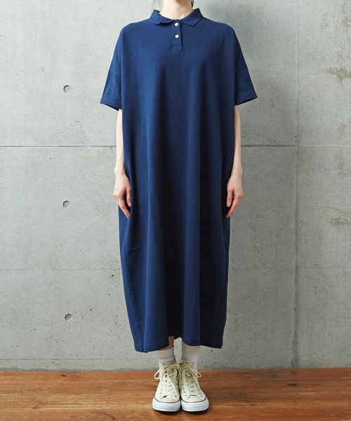 PAR ICI（パーリッシィ）の「製品染め カノコポロワンピース（ワンピース・レディース・ネイビー/レッド/グリーン/アイボリー・FREE）」の11枚目の写真