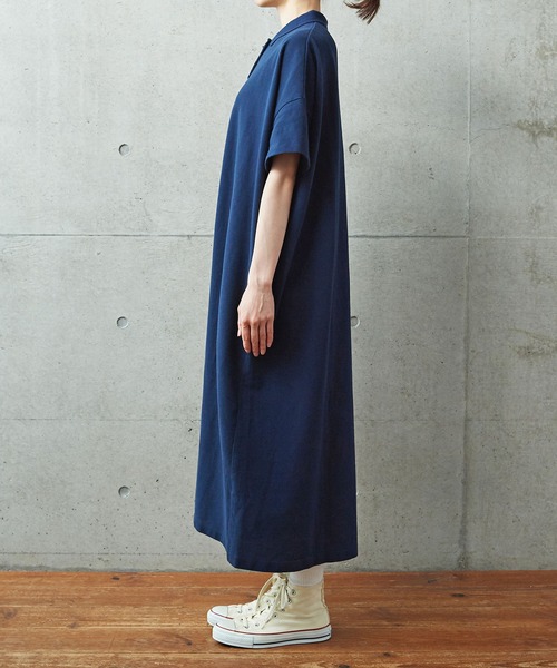 PAR ICI（パーリッシィ）の「製品染め カノコポロワンピース（ワンピース・レディース・ネイビー/レッド/グリーン/アイボリー・FREE）」の12枚目の写真