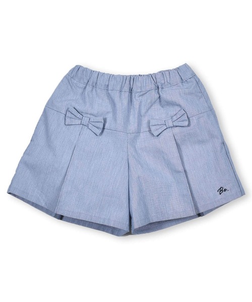 BeBe（ベベ）の「BeBe/コードレーンタックキュロットパンツ(90~150cm)（その他パンツ・キッズ・グレー系その他/ブルー系その他・100/90/110/120/140/150/130）」の2枚目の写真