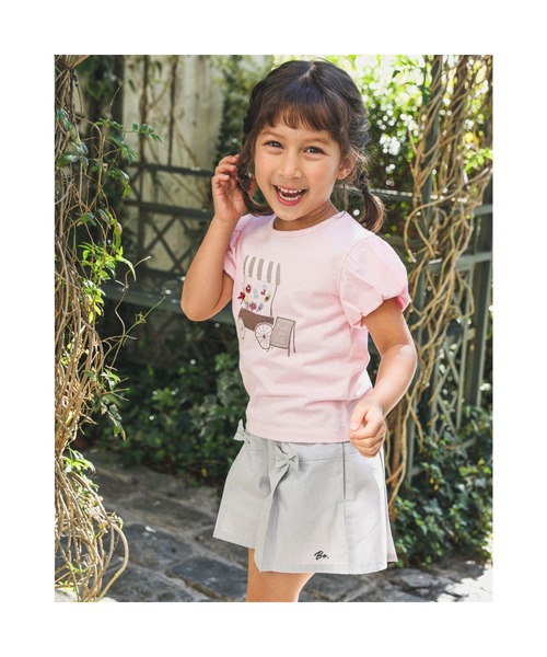 BeBe（ベベ）の「BeBe/コードレーンタックキュロットパンツ(90~150cm)（その他パンツ・キッズ・グレー系その他/ブルー系その他・100/90/110/120/140/150/130）」の10枚目の写真