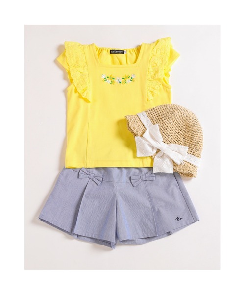 BeBe（ベベ）の「BeBe/コードレーンタックキュロットパンツ(90~150cm)（その他パンツ・キッズ・グレー系その他/ブルー系その他・100/90/110/120/140/150/130）」の16枚目の写真