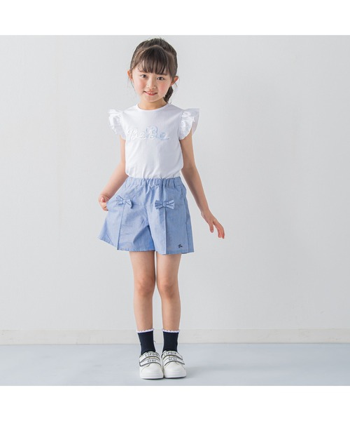 BeBe（ベベ）の「BeBe/コードレーンタックキュロットパンツ(90~150cm)（その他パンツ・キッズ・グレー系その他/ブルー系その他・100/90/110/120/140/150/130）」の21枚目の写真