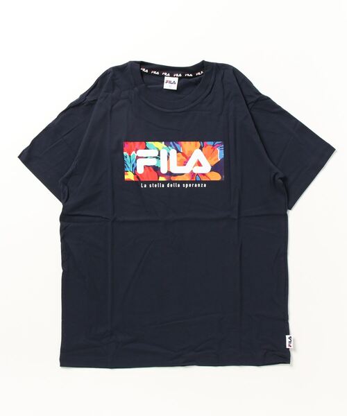 FILA(フィラ)の「フィラ FILA コットンBOXロゴTシャツ(Tシャツ/カットソー・メンズ・ネイビー/グリーン/ブラック/ホワイト・L/LL/M/3L/S)」の4枚目の写真