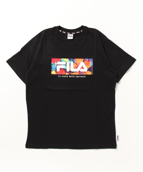 FILA(フィラ)の「フィラ FILA コットンBOXロゴTシャツ(Tシャツ/カットソー・メンズ・ネイビー/グリーン/ブラック/ホワイト・L/LL/M/3L/S)」の2枚目の写真