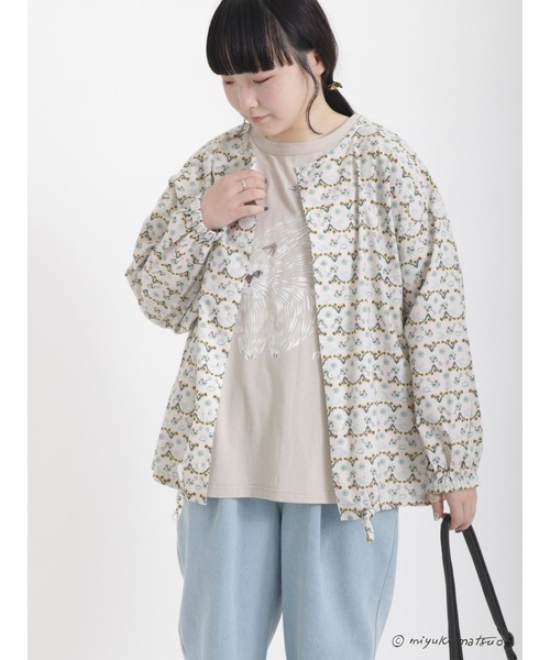 Samansa Mos2（サマンサ モスモス）の「【miyuki matsuo × SamansaMos2】半袖Tシャツ（Tシャツ/カットソー・レディース・ベージュ/チャコール/グリーン/オフホワイト・ﾌﾘ-）」の9枚目の写真