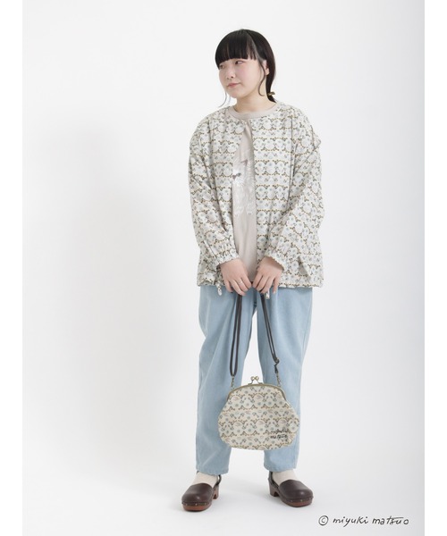 Samansa Mos2（サマンサ モスモス）の「【miyuki matsuo × SamansaMos2】半袖Tシャツ（Tシャツ/カットソー・レディース・ベージュ/チャコール/グリーン/オフホワイト・ﾌﾘ-）」の10枚目の写真