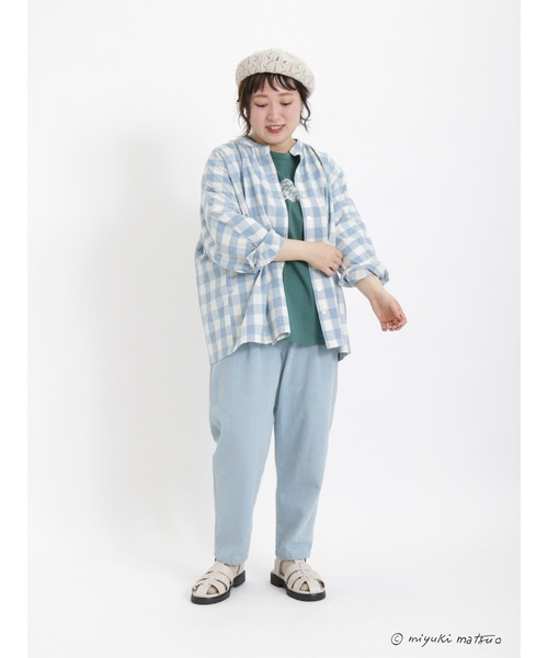 Samansa Mos2（サマンサ モスモス）の「【miyuki matsuo × SamansaMos2】半袖Tシャツ（Tシャツ/カットソー・レディース・ベージュ/チャコール/グリーン/オフホワイト・ﾌﾘ-）」の14枚目の写真