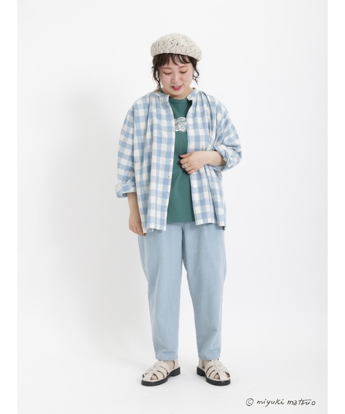 Samansa Mos2（サマンサ モスモス）の「【miyuki matsuo × SamansaMos2】半袖Tシャツ（Tシャツ/カットソー・レディース・ベージュ/チャコール/グリーン/オフホワイト・ﾌﾘ-）」の15枚目の写真