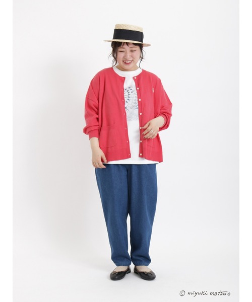 Samansa Mos2（サマンサ モスモス）の「【miyuki matsuo × SamansaMos2】半袖Tシャツ（Tシャツ/カットソー・レディース・ベージュ/チャコール/グリーン/オフホワイト・ﾌﾘ-）」の18枚目の写真