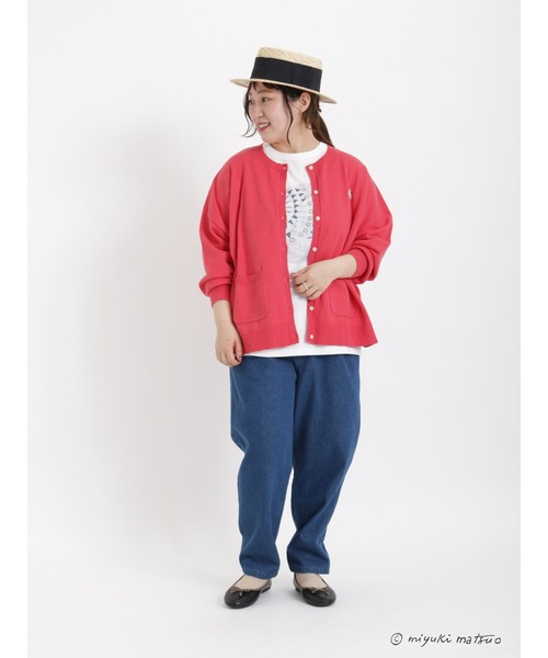 Samansa Mos2（サマンサ モスモス）の「【miyuki matsuo × SamansaMos2】半袖Tシャツ（Tシャツ/カットソー・レディース・ベージュ/チャコール/グリーン/オフホワイト・ﾌﾘ-）」の19枚目の写真