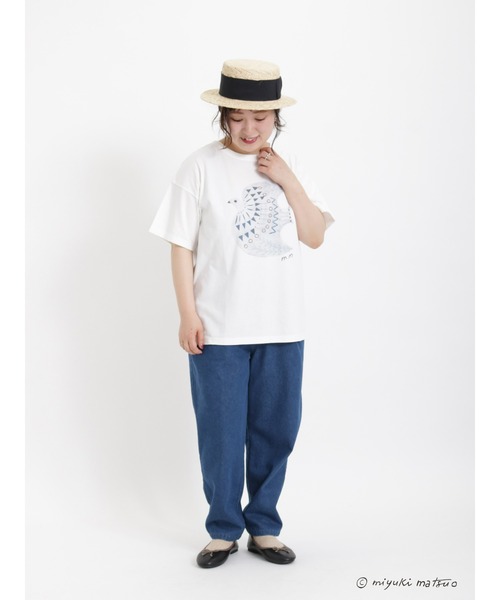 Samansa Mos2（サマンサ モスモス）の「【miyuki matsuo × SamansaMos2】半袖Tシャツ（Tシャツ/カットソー・レディース・ベージュ/チャコール/グリーン/オフホワイト・ﾌﾘ-）」の22枚目の写真