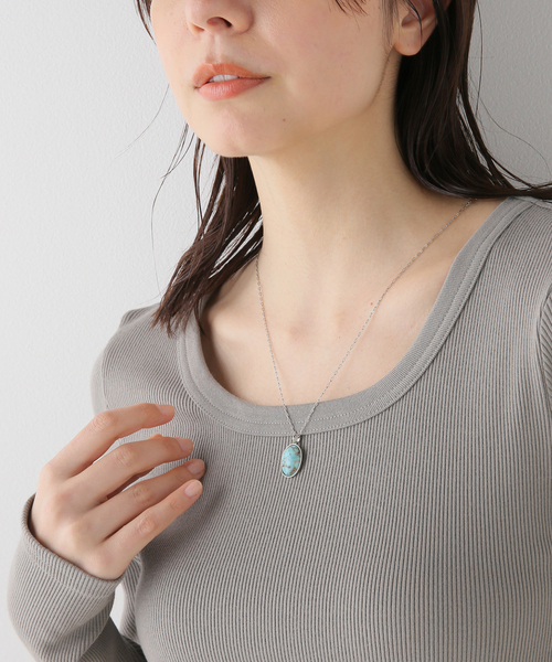 gren by M（グリンバイエム）の「【gren by M / グリンバイエム】  ターコイズロングネックレス（ネックレス・レディース・ブルー・FREE）」の7枚目の写真