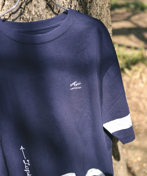 ARMY TWILL（アーミーツイル）の「【ARMY TWILL / アーミーツイル】別注 ステンシルプリントTEE（Tシャツ/カットソー・メンズ・ブラックミックス/ホワイト/ホワイト系その他/ホワイト×ホワイト/ネイビー/サックスブルー・MEDIUM/LARGE）」の6枚目の写真