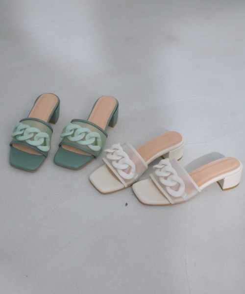 idem（イデム）の「skeleton chain sandals/チェーンサンダル【サイズ展開あり】（サンダル・レディース・グリーン/ベージュ・SMALL/MEDIUM/LARGE）」の16枚目の写真