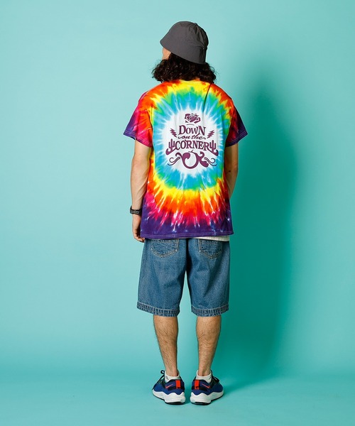 【セール】S/S TIE DYE TEE “CACTUS & ROSE” /ショートスリーブ タイダイ ティー 'カクタス＆ローズ”（Tシャツ/カットソー）｜DOWN ON THE CORNER（ダウンオンザコーナー）
