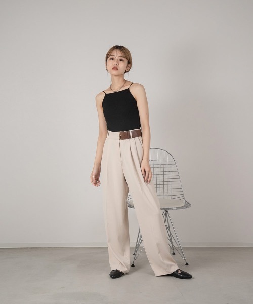 Amiur（エミレ）の「cut rib cup camisole（キャミソール・レディース・ブラック/ベージュ/アイボリー・FREE）」の9枚目の写真