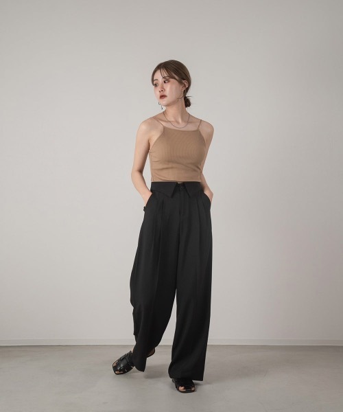 Amiur（エミレ）の「cut rib cup camisole（キャミソール・レディース・ブラック/ベージュ/アイボリー・FREE）」の12枚目の写真