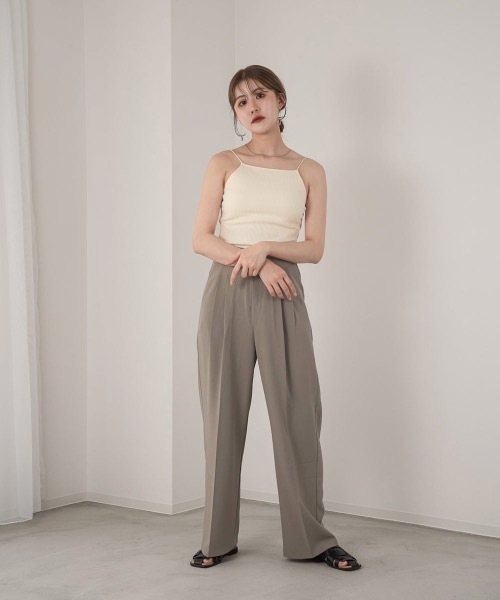 Amiur（エミレ）の「cut rib cup camisole（キャミソール・レディース・ブラック/ベージュ/アイボリー・FREE）」の5枚目の写真