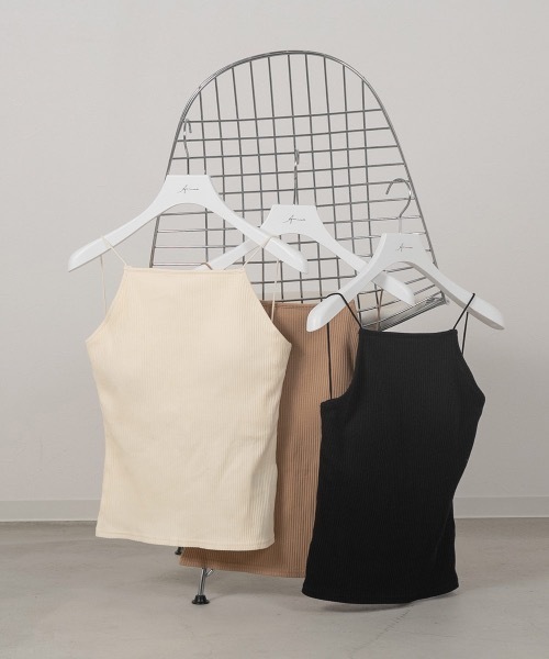 Amiur（エミレ）の「cut rib cup camisole（キャミソール・レディース・ブラック/ベージュ/アイボリー・FREE）」の15枚目の写真