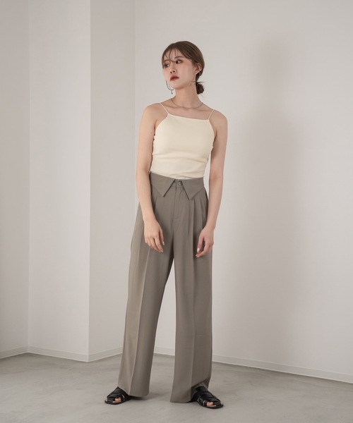 Amiur（エミレ）の「cut rib cup camisole（キャミソール・レディース・ブラック/ベージュ/アイボリー・FREE）」の16枚目の写真