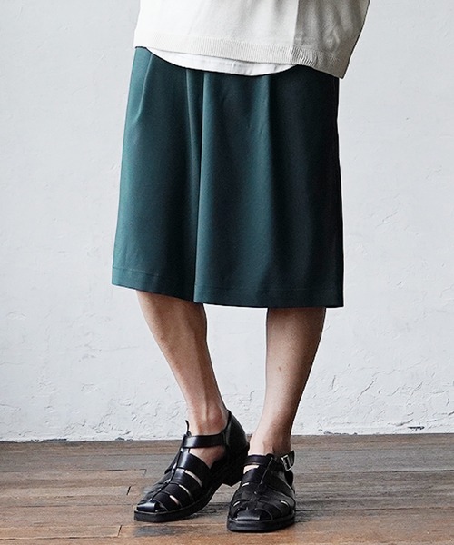 MinoriTY】極太ワイドハーフパンツ ショートパンツ ショーツ 膝下