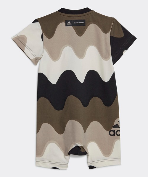 adidas（アディダス）の「マリメッコ 総柄プリント コットンボディスーツ / ロンパース / アディダス adidas（ロンパース・キッズ・ホワイト×ブルー/ホワイト×ブラウン・60/70/80/90）」の7枚目の写真