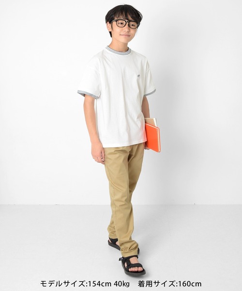 GLAZOS（グラソス）の「[テーパード]ストレッチ・フロントタックパンツ（その他パンツ・キッズ・ブラック/ベージュ/カーキ・140cm/150cm/160cm/170cm）」の4枚目の写真